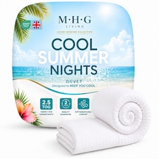 Premium 2.5 Tog Summer Duvet Quilt - Lightweight Striped Microfibre, Breathable & Hypoallergenic