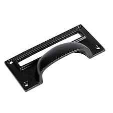 Hammer & Tongs Filing Cabinet Drawer Pull with Card Frame - W100mm x H50mm - Black Black