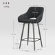 image 7 of HOMCOM Bar Stools Set of 2 Velvet-Touch Fabric Counter Bar Chairs Dark Grey