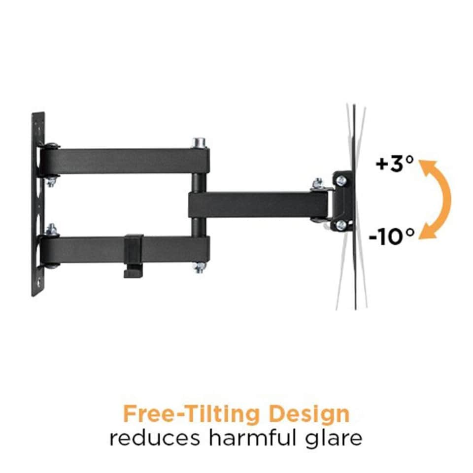 image 1 of Swivel and Tilt TV Wall Bracket for Screens up to 43 Inch, 378mm Reach, VESA 200 x 200