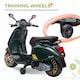 image 5 of AIYAPLAY Vespa Licensed 12V Kids Electric Bike w/ 2 Training Wheels, Green