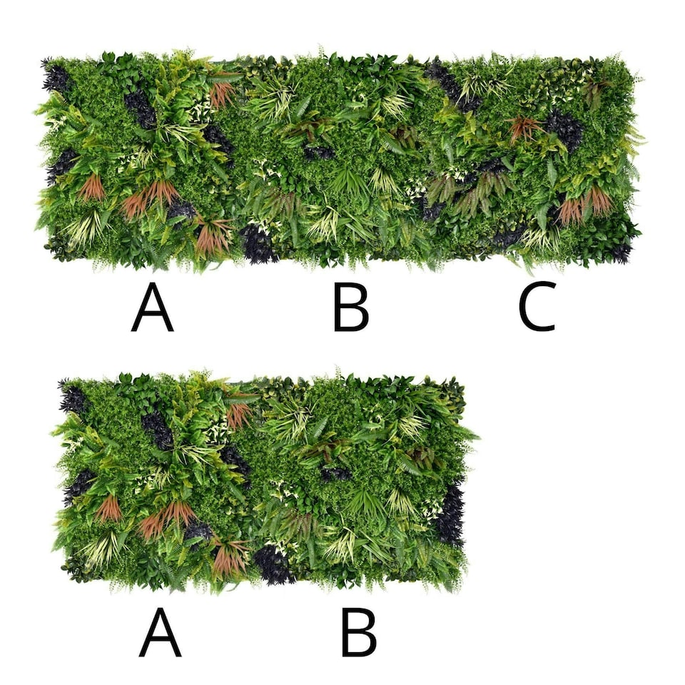 image 1 of True Products Combo Set of 3 Premium Artificial Living Wall Green Plant Panels 1m x 1m Charm A B C