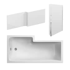 Balterley 1600mm Right-Hand Square Shower Bath And Panel Set