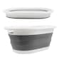 image 1 of Crystals Large Collapsible Fold Able Laundry Basket Pop Up Clothing Washing Storage For Bedrooms Laundry Room Bathroom (Oval Grey) | Grey | white