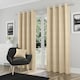 image 2 of Enhanced Living Goodwood Cream Thermal, Energy Saving, Dimout Eyelet Curtains with Wave Pattern (PAIR) - 46 x 54 inch (117x137cm)