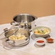 image 2 of Stainless Steel 2-Tier 20cm Casserole & Steamer Set