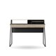 image 2 of Salcombe Desk in Black Light Oak Look | Black | Black and light oak