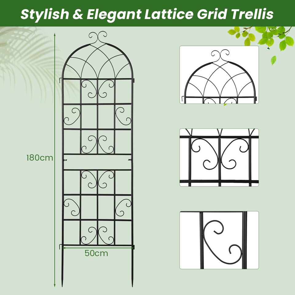 image 1 of COSTWAY 2 Pack Garden Plant Trellis Stakes for Climbing Plants