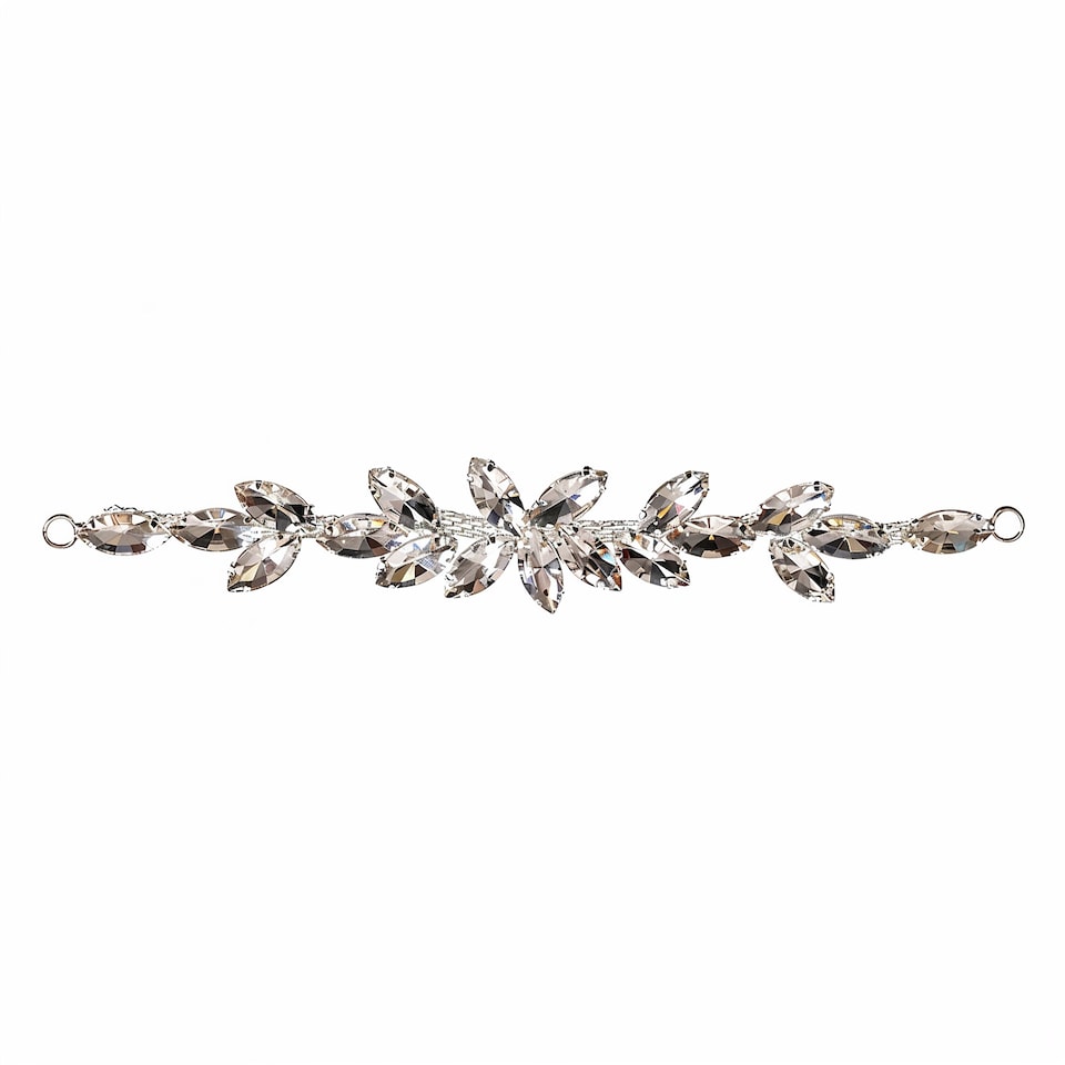 image 1 of 16 x 2.5cm Crystal Rhinestone Diamante Sew-On Motif Applique Patch