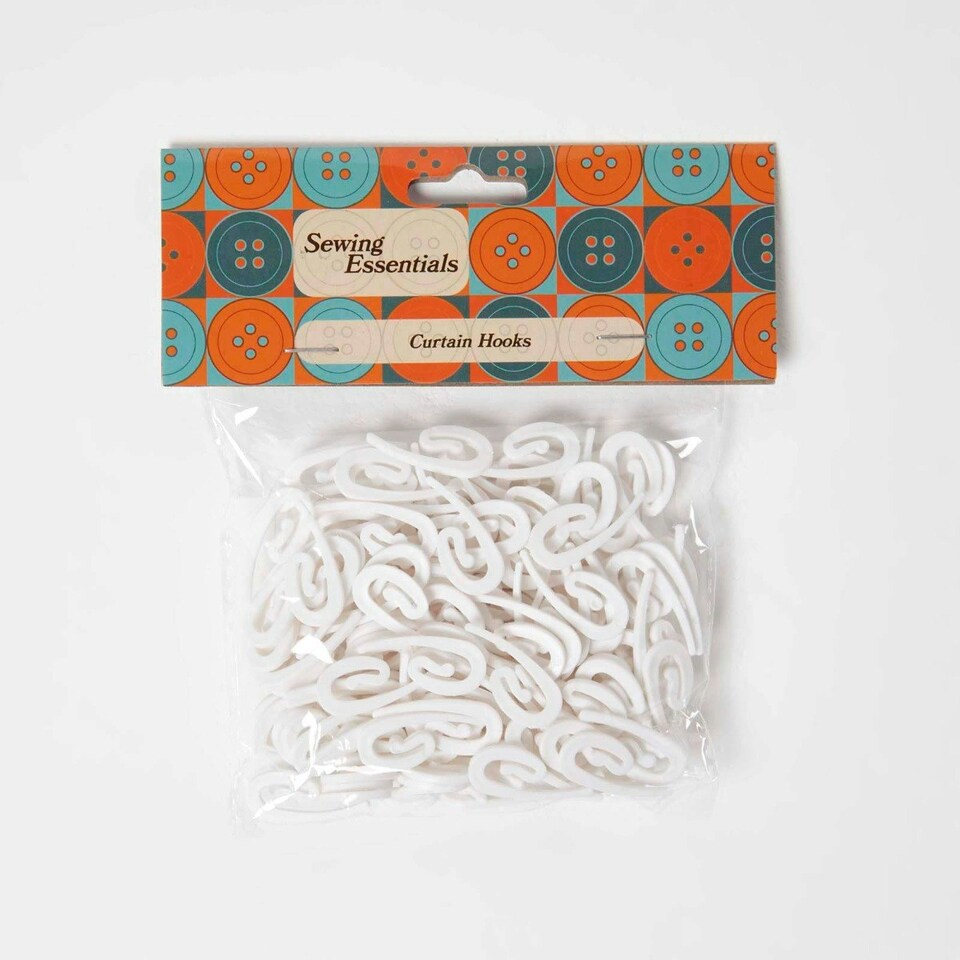 image 1 of Homescapes White Curtain Hooks 150pcs - 30mm