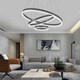 image 3 of Living and Home Modern 3-Ring Aluminum LED Pendant Light | Black