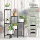 image 5 of Outsunny 3 Tier Foldable Corner Plant Stand for Indoor Outdoor, Black | Black | Black