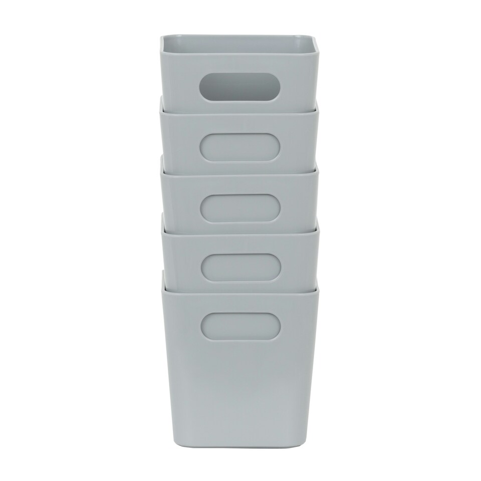 image 1 of Wham Studio 5 x 720ml Square Plastic Storage Baskets White