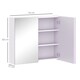 image 5 of HOMCOM Mirror Cabinet, Wall Mount Bathroom Storage Cabinet with Adjustable Shelf, Double Door Cupboard, 70 x 15 x 60 cm, White