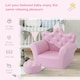image 6 of HOMCOM Kids Sofa Set, 2PCs Crown-Themed Child Armchair with Ottoman, Pink | Pink | Chair