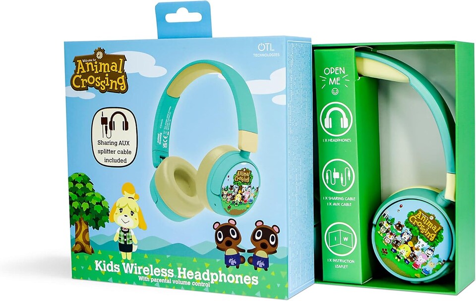 image 1 of Animal Crossing Kid's Wireless Bluetooth Headphones | Blue