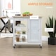 image 4 of HOMCOM Kitchen Cart on Wheels Trolley with Embossed Door Panel, Drawer, White