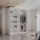 image 3 of Sliding Wardrobes 4U Modern Vertical Panelled Mirror Sliding Wardrobe – 150cm to 250cm, White, Black, Grey, Oak | White | White 150cm