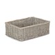 image 3 of Medium Wicker Grey Wash Storage Tray | Grey | Grey Wash
