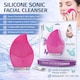 image 5 of MELISSA Electric Silicone Facial Cleansing Sonic Brush Face Skin Care Deep Cleaner Massager, USB Rechargeable - Pink