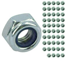 M6 x 1.0mm Nyloc Nut Fastener Hexagonal Metric Nuts Grade 8 Zinc Plated 50pk