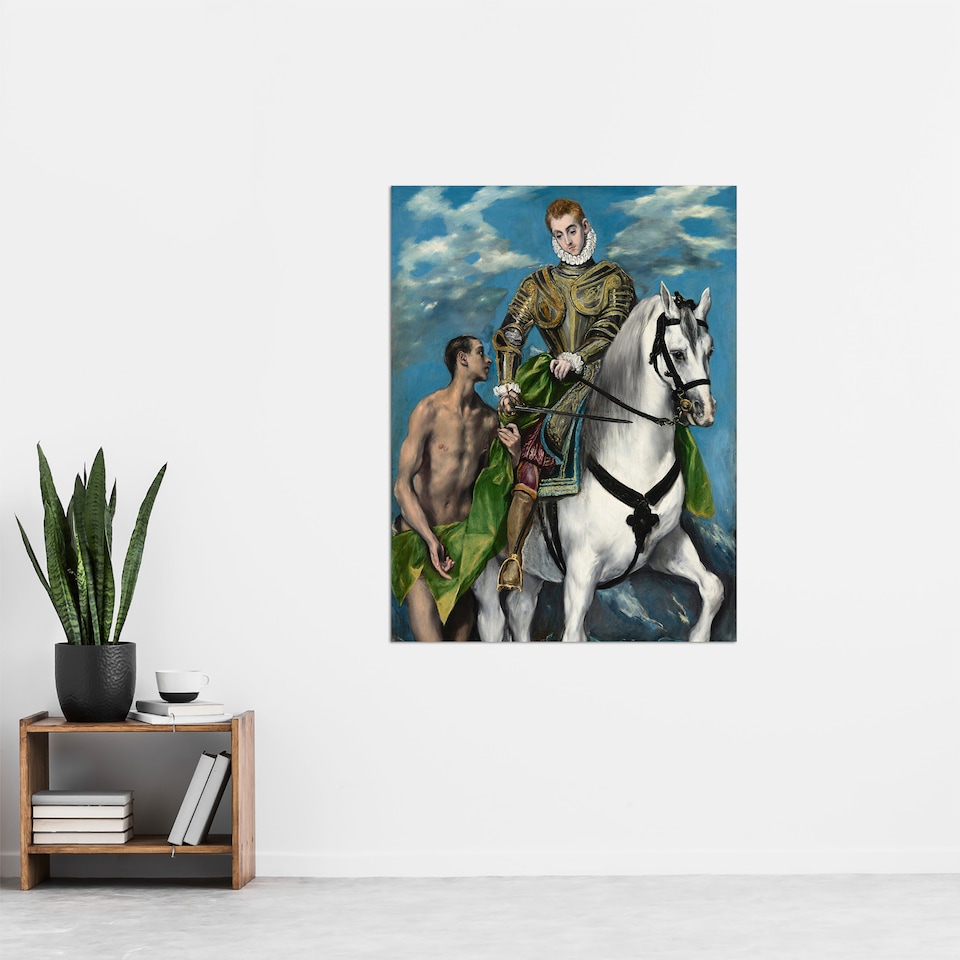 image 1 of Saint Martin and the Beggar Oil Painting El Greco Huge Wall Art Poster Print