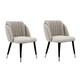 image 1 of Set of 2 Milano Velvet Dining Chairs with Stylish Ribbed Back Design, Black Metal Legs with Silver Tips Grey | Silver End Tips