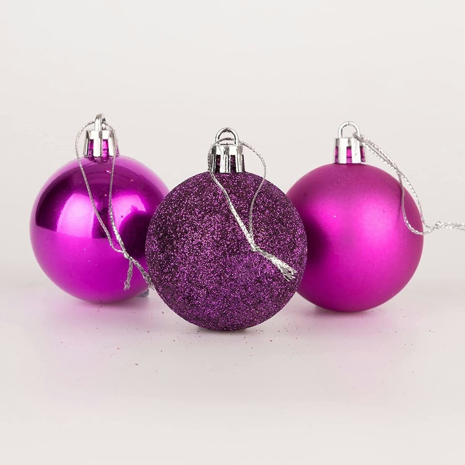 image 1 of Baubles Purple 5cm, 18pcs Set