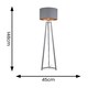 image 3 of ValueLights Lottie Grey Wood Tripod Floor Lamp with Grey and Copper Drum Shade