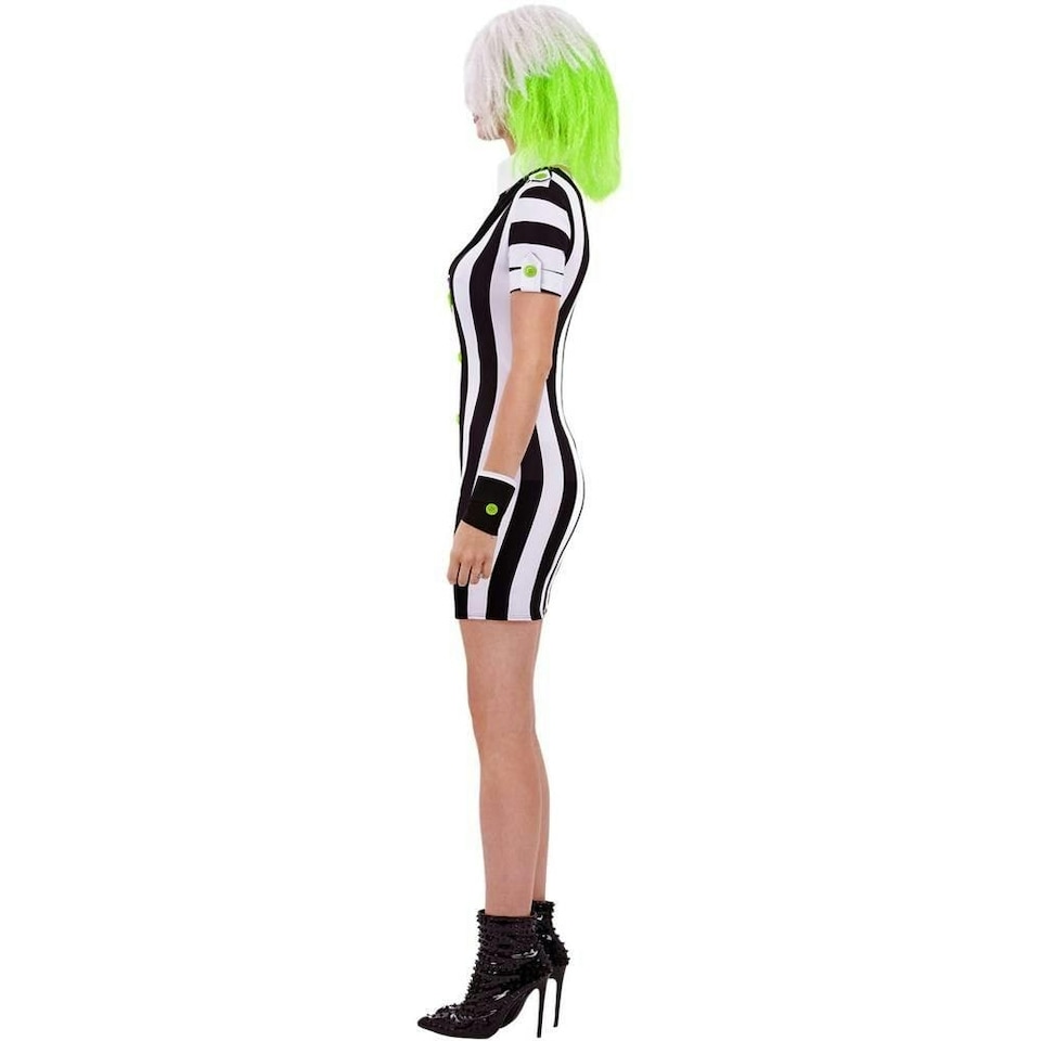 image 1 of Beetlejuice Halloween Costume Dress - Black/White - M M