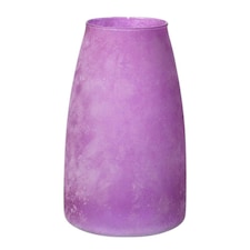Recycled Cloudy Frosted Glass Flower Vase - Berry - H26 x W17cm