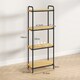 image 5 of HOMCOM 4-Tier Bamboo Bathroom Storage Shelf, Freestanding Narrow Shelving Unit with Slatted Shelves for Kitchen Bathroom Living Room, 41.5 x 21.5 x 106 cm, Natural and Black | Black