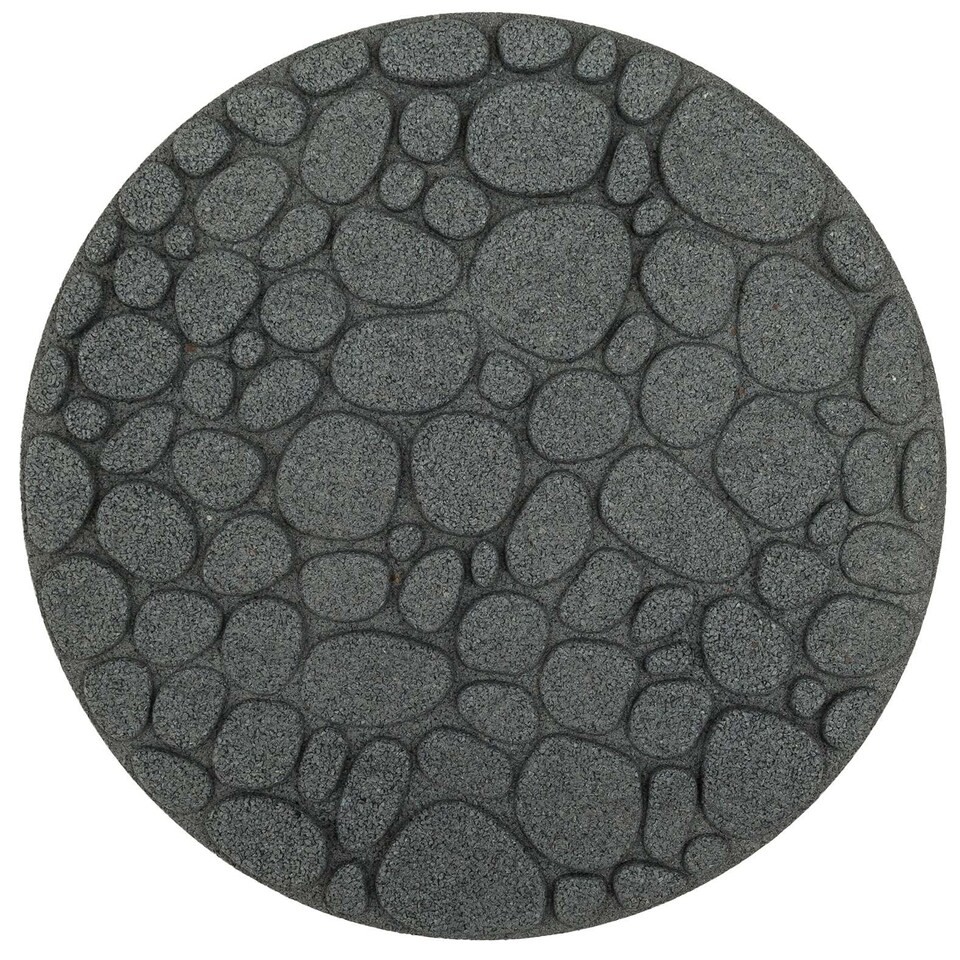 image 1 of Nicoman Round Grey River Rock Stepping Stone - Pack of 4 | Grey | Grey | 4