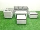 image 1 of Fimous Outdoor Rattan Garden Furniture Set with Grey Cushions Luxury 6 Seater with 2 Big Footstools and Coffee Table,Side Table For Conservatory,Patio