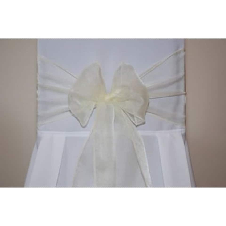 Ivory Organza Wedding Chair Bow Tie - 3m x 22cm