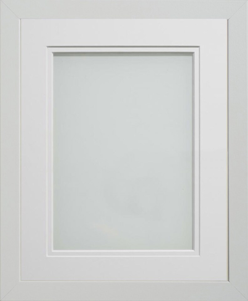 image 1 of Frame Company Allington White Picture Frame 8x6 Inch with Double White Mount for 6x4 inch print (Overall Frame Size 243 x 192 mm)