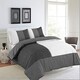 image 2 of Homes-Linen Suede Patch Multi Colour Suede Reversible Duvet Cover Set Blue | Single