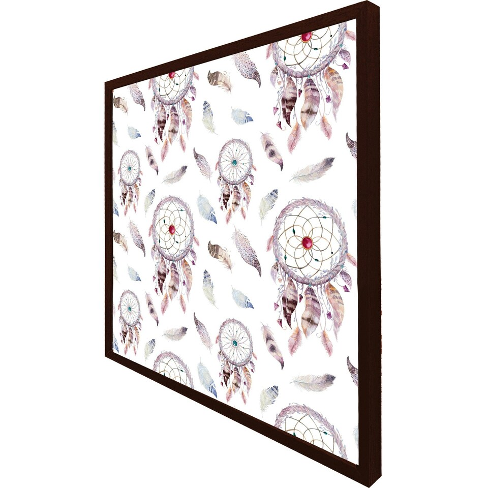 image 1 of Dreamcatcher and feather pattern (Picutre Frame) Black | XL
