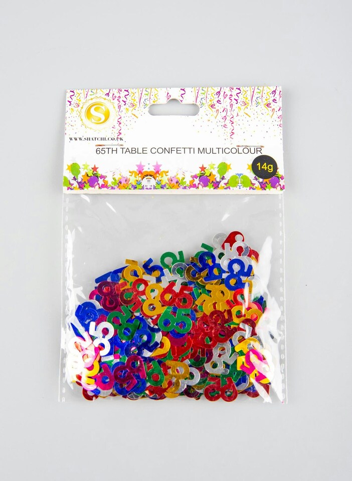 image 1 of 4 Packs of 65th Multicolor Confetti