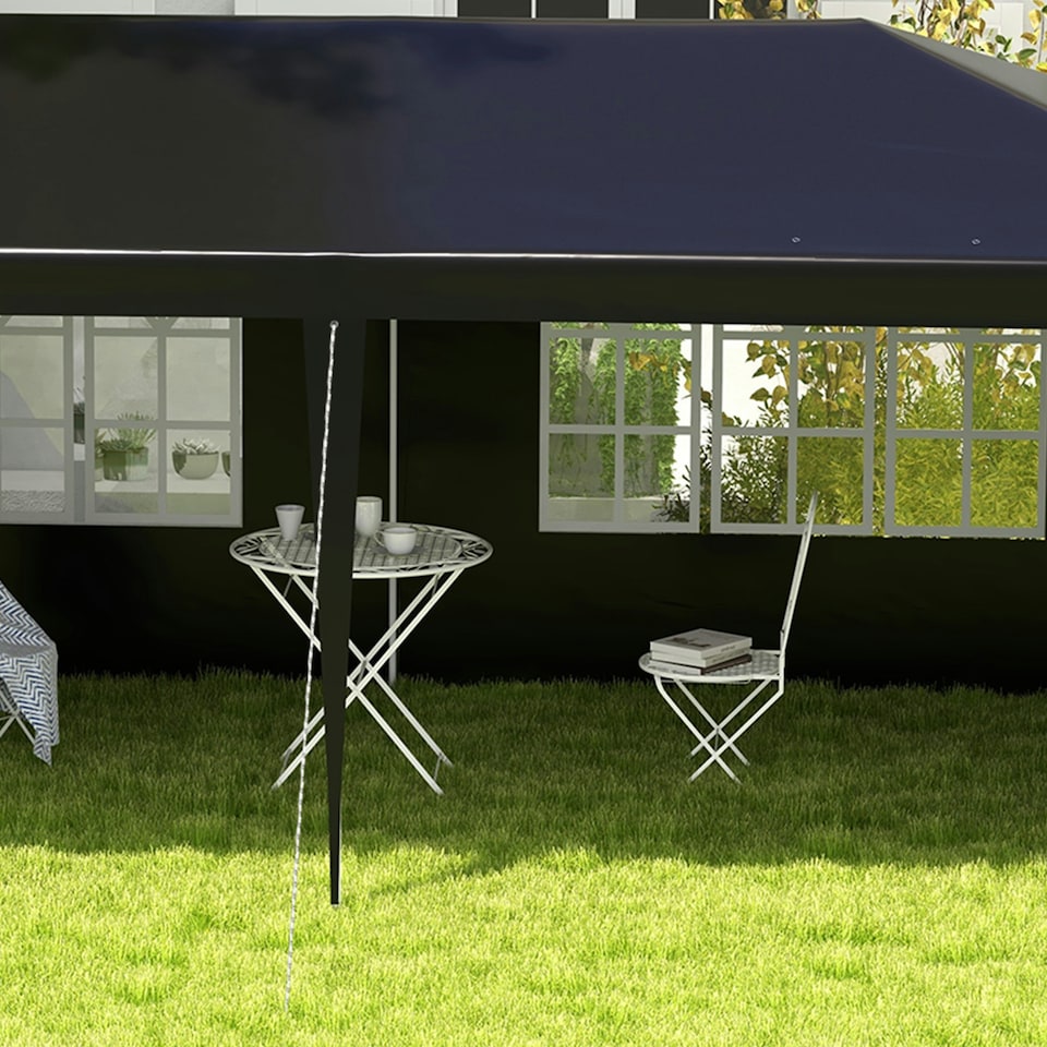image 1 of Outsunny 6m x 3m Garden Gazebo Marquee Canopy Party Tent Canopy Patio Black