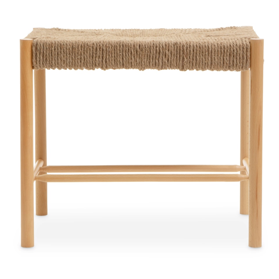 image 1 of Bandar Natural Rope Weave Small Bench Cream