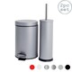 image 1 of Harbour Housewares Round Toilet Brush & Bin Set - Matt Grey | Grey | Grey