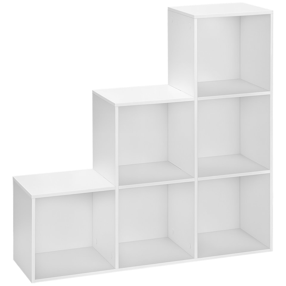image 1 of HOMCOM Storage Cabinet with 6 Cubes Closet Organiser with 3-Tier Shelf, White