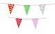 image 2 of Red and Multicoloured Shabby Chic Vintage Print Party Bunting 10m with 20 Pennants