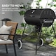 image 6 of Outsunny Barrel Charcoal Barbecue BBQ Grill Trolley W/ Ash Catcher Thermometer