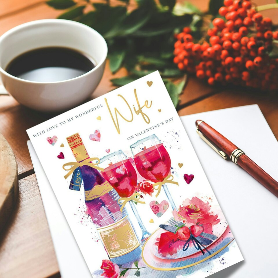 image 1 of Words 'n' Wishes Valentine Day Card for Wife, 23.5 x 16.5 cm,