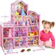 image 1 of Princess Four-Story Castle Doll House – DIY Pink Playset with Furniture & Accessories for Kids