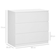 image 3 of HOMCOM Chest of Drawers, 3 Drawer Storage Cabinet Unit for Bedroom, White