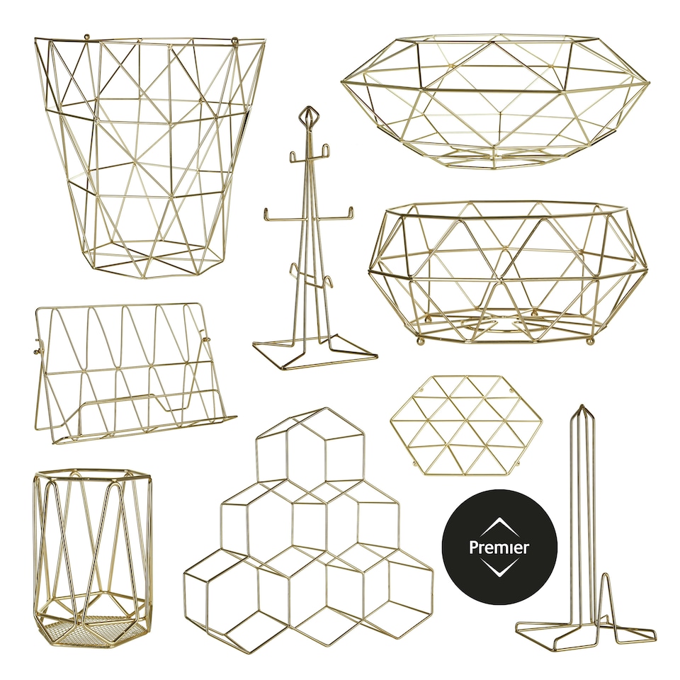 image 1 of Interiors by Premier Gold Finish Fruit Basket, Stylish Wire Bowl For Displaying And Storing Fresh Fruit, Durable Metal Gold