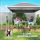 image 5 of Outsunny Pop Up Gazebo Height Adjustable Canopy Tent w/ Carrying Bag, Dark Grey | Grey | Dark Grey